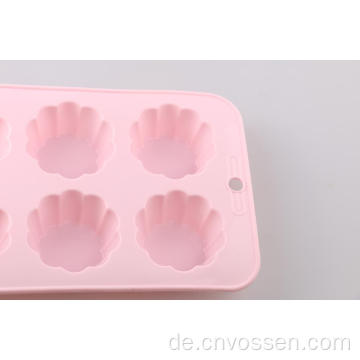 Lebensmittelqualität 6 Cup Flower Silikon Cupcake Mould